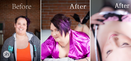 Boudoir Goddess Mindy before after collage