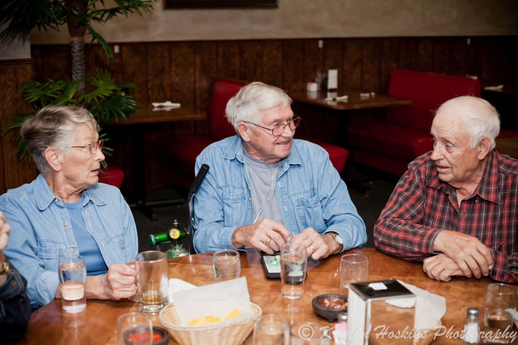 gramz and grampz sitting around the table with lifelong friends