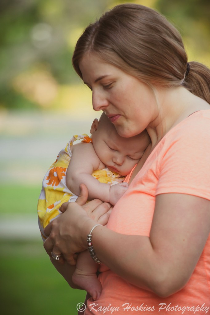 Mother and baby during family photos