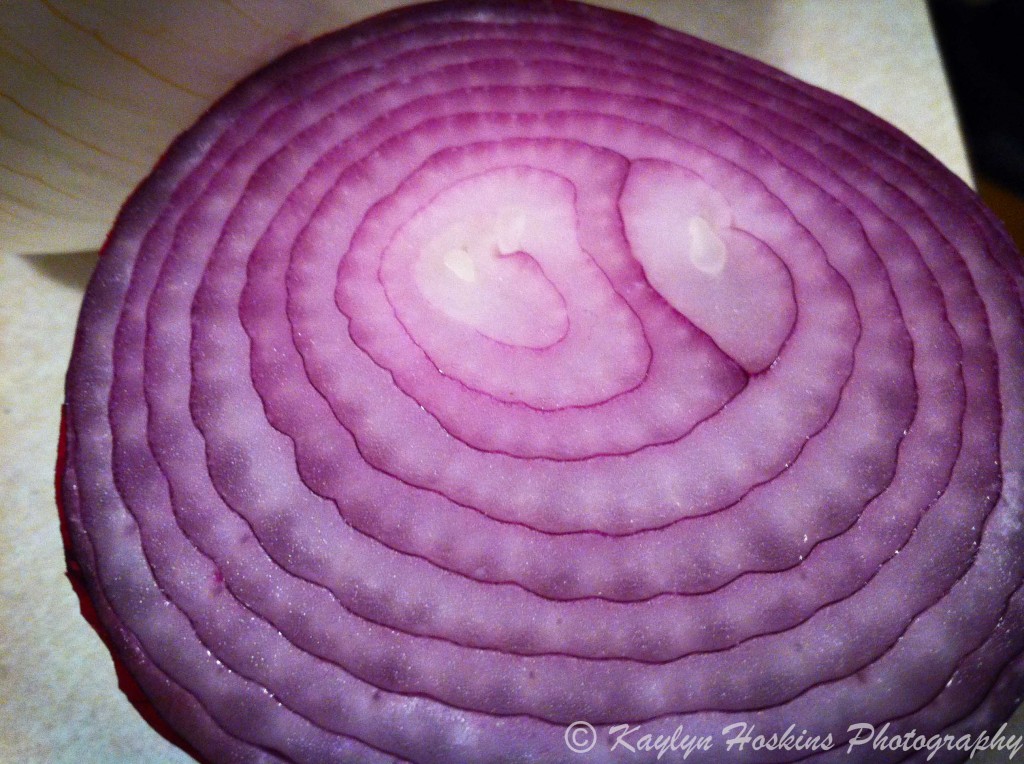 funny face in sliced onion