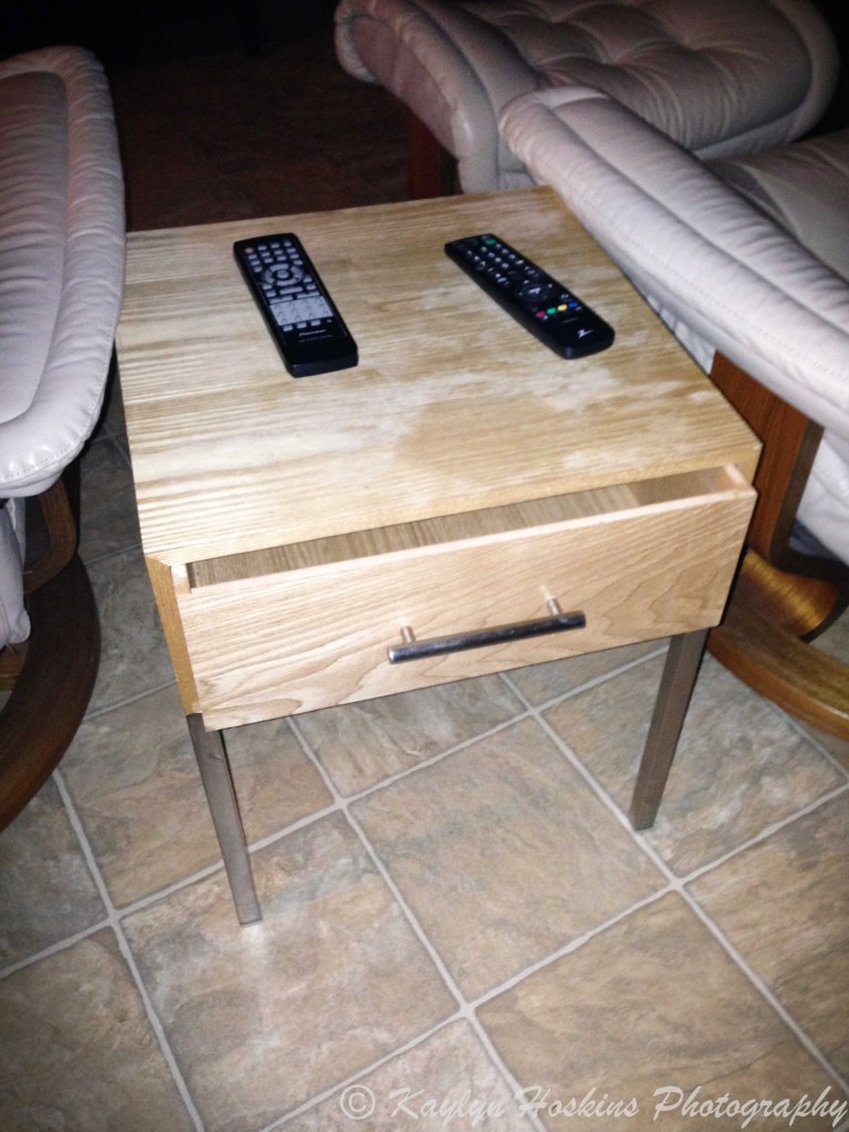 TV remote controls make eyes open drawer makes mouth on end table